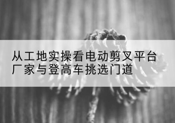 惠阳电动剪叉升降平台厂家-从工地实操看电动剪叉平台厂家与登高车挑选门道
